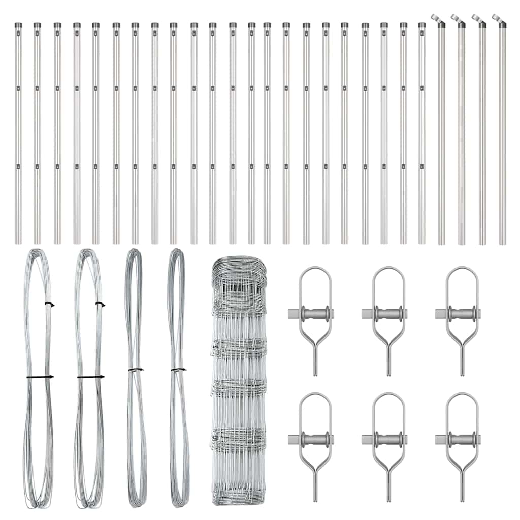 Wildzaun Silber 50 x 0,8 m Verzinkter Stahl